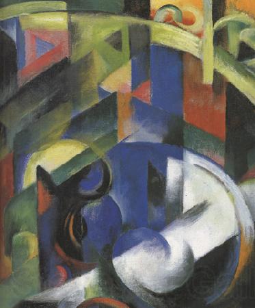 Franz Marc Details of Painting with Cattle (mk34) France oil painting art